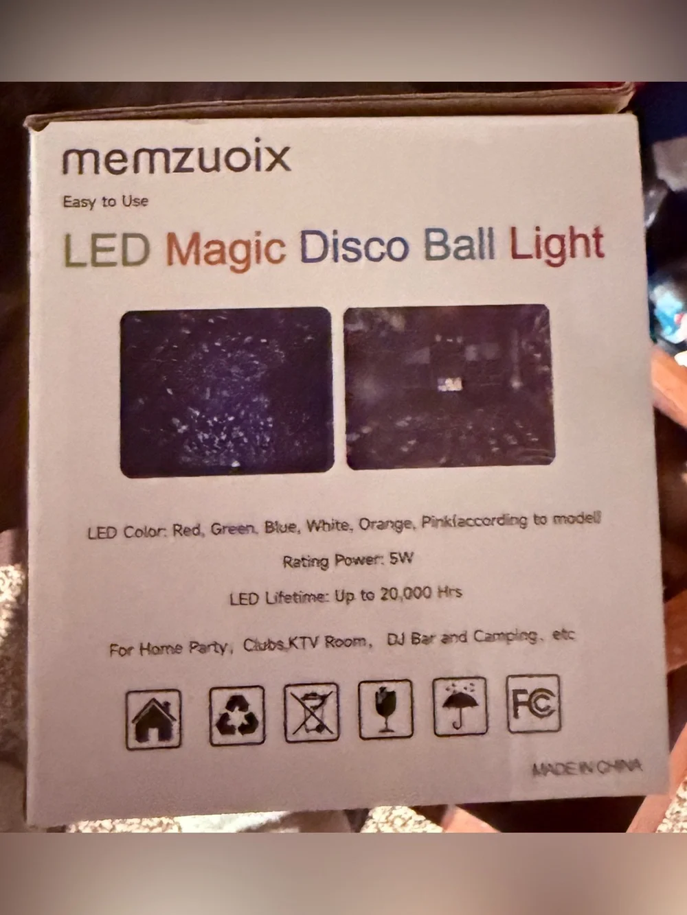 memzuoix LED Magic Disco Ball Light - Multicolor